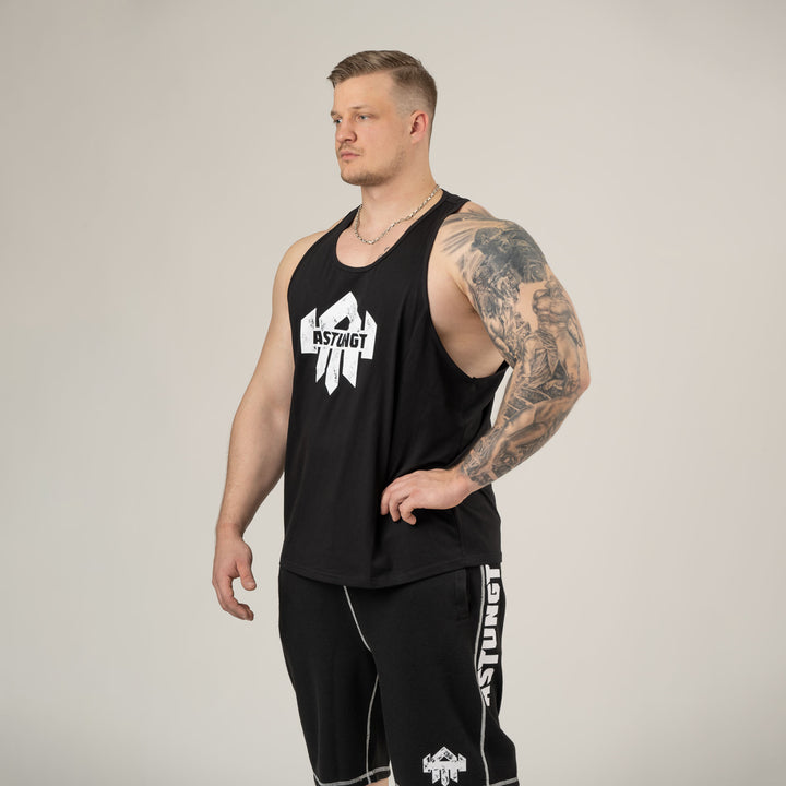 Black Stringer Tank Top